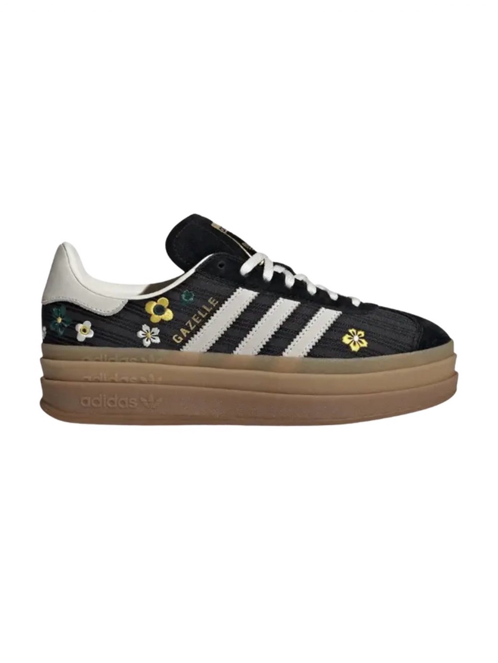 adidas Gazelle Black White Floral Platform Sneaker
